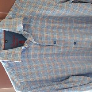 Luchiano Visconti blue plaid shirt size Medium